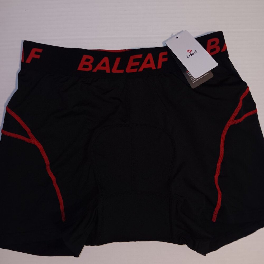 BALEAF MEN'S 3D PADDED CYCLING SHORTS BLACK RED SIZE LARGE